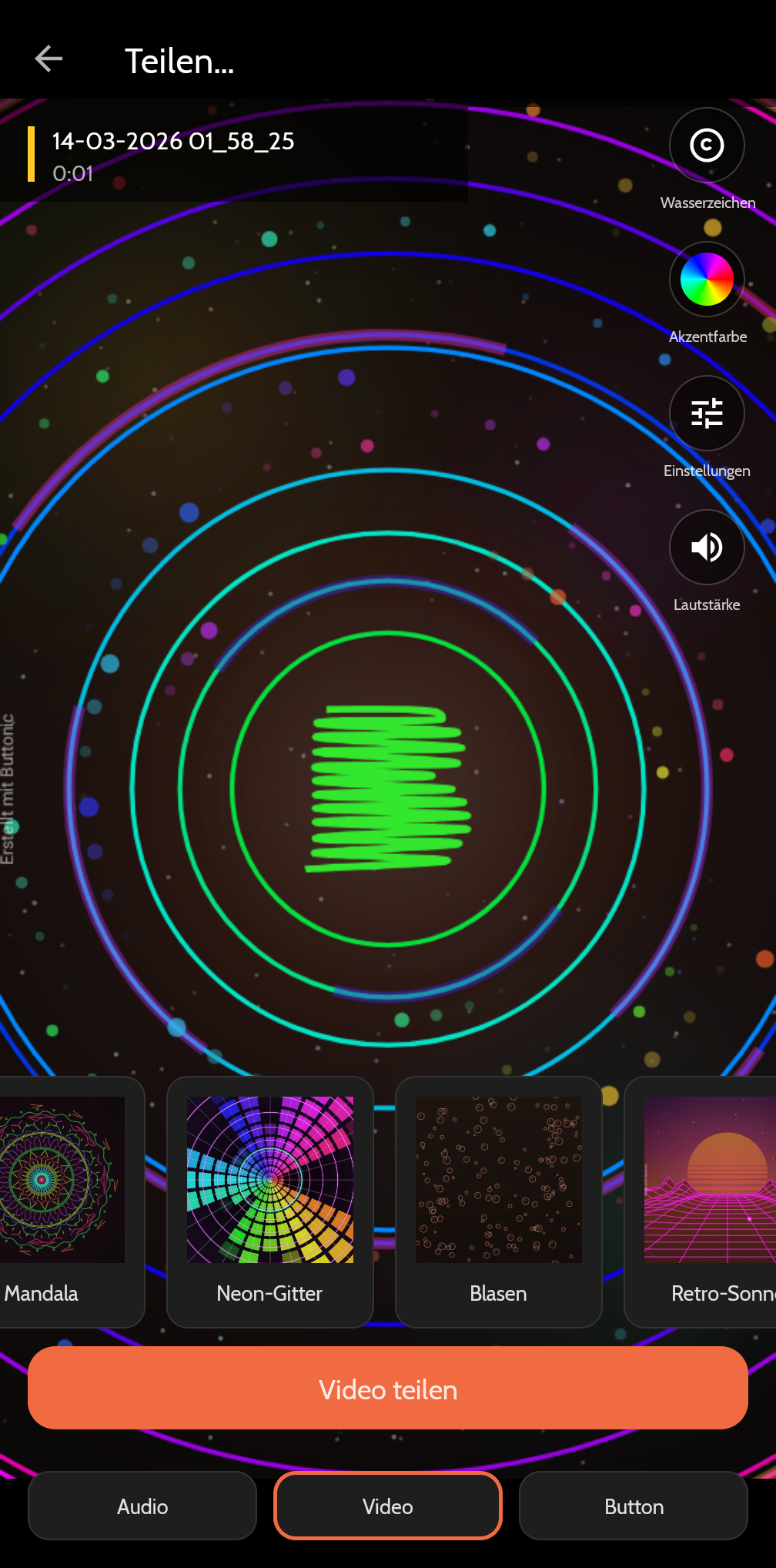 Buttonic audioreaktives Video
