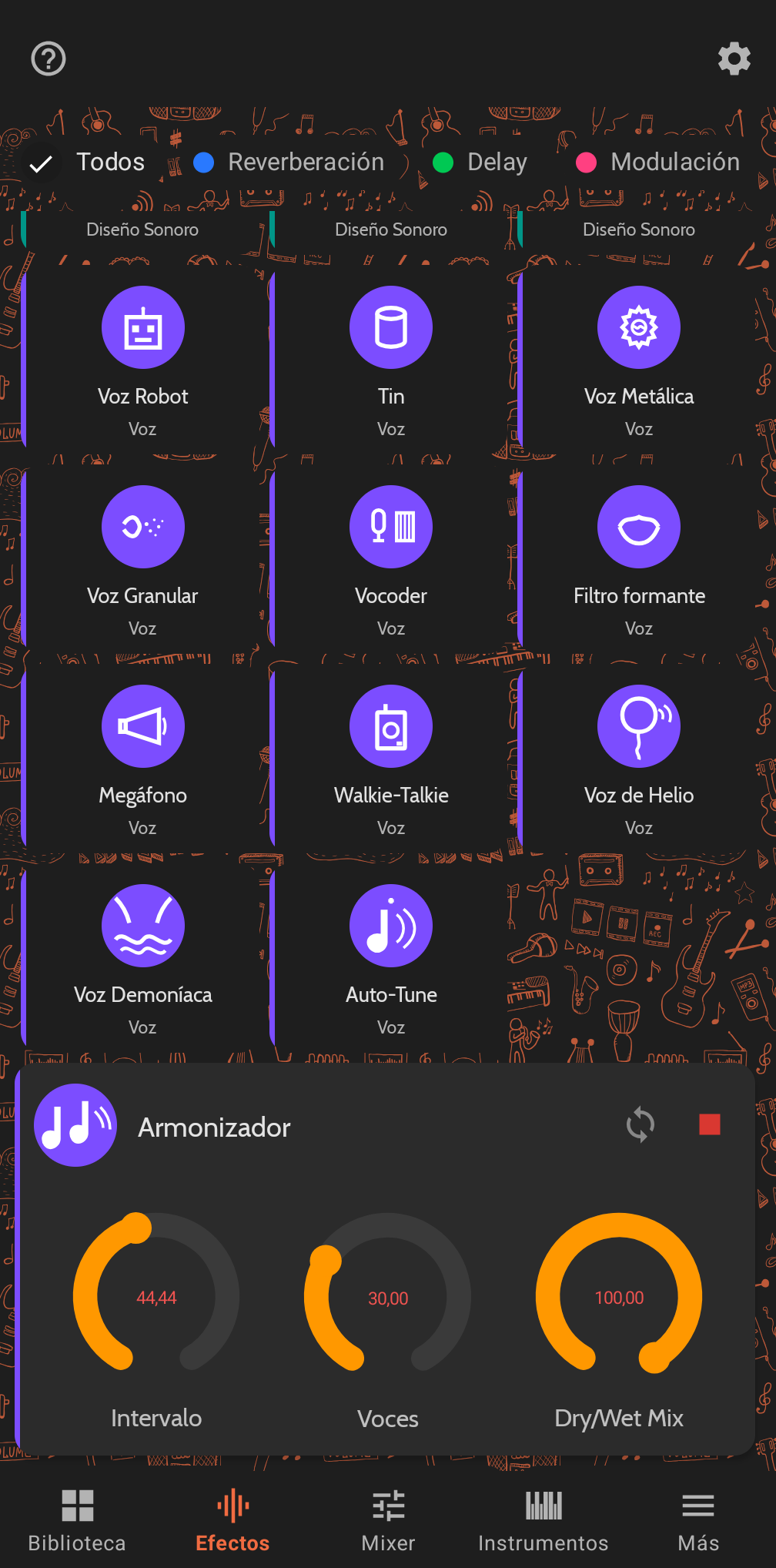 Efectos de voz Buttonic