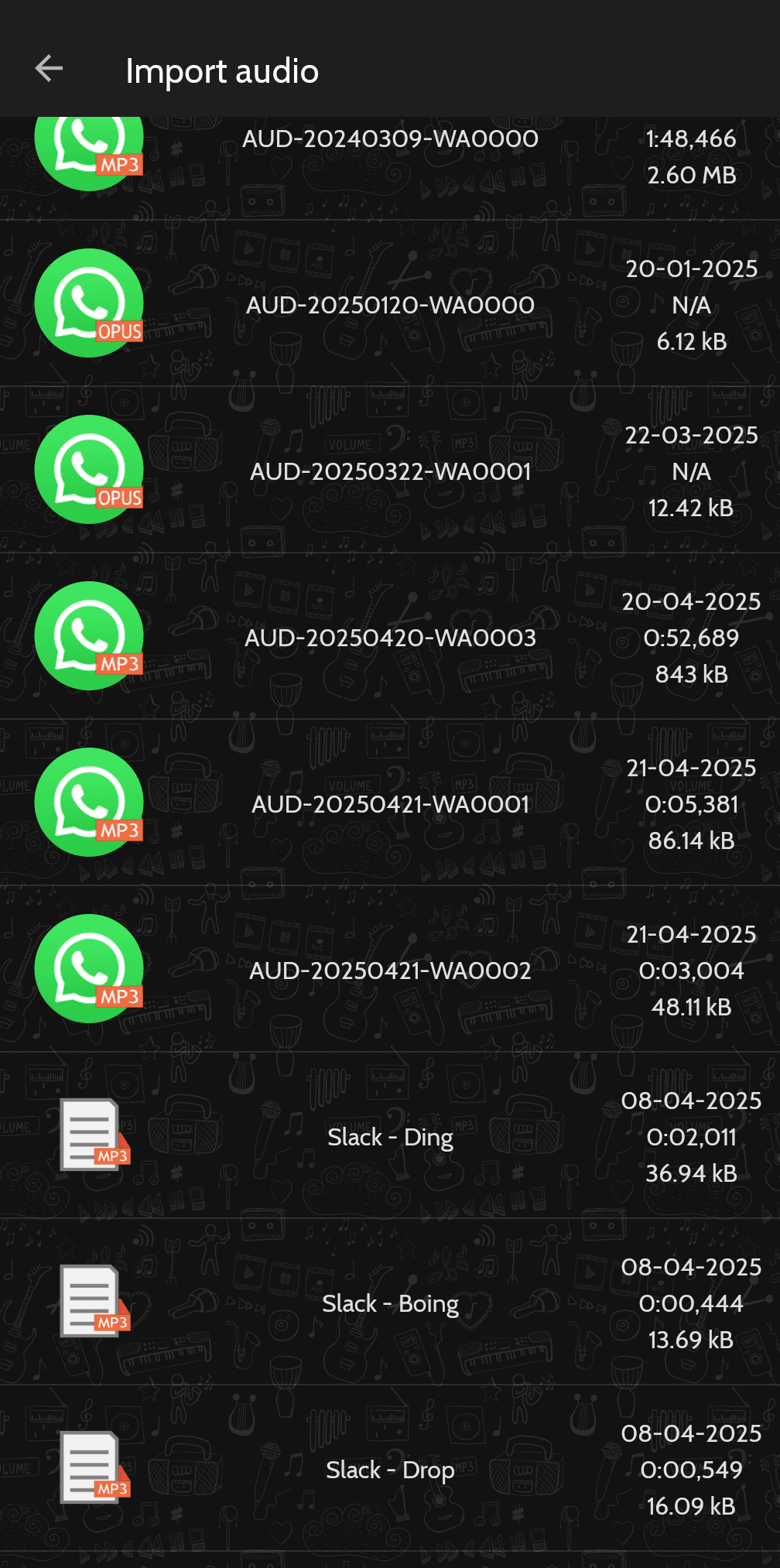 Importar audio Buttonic