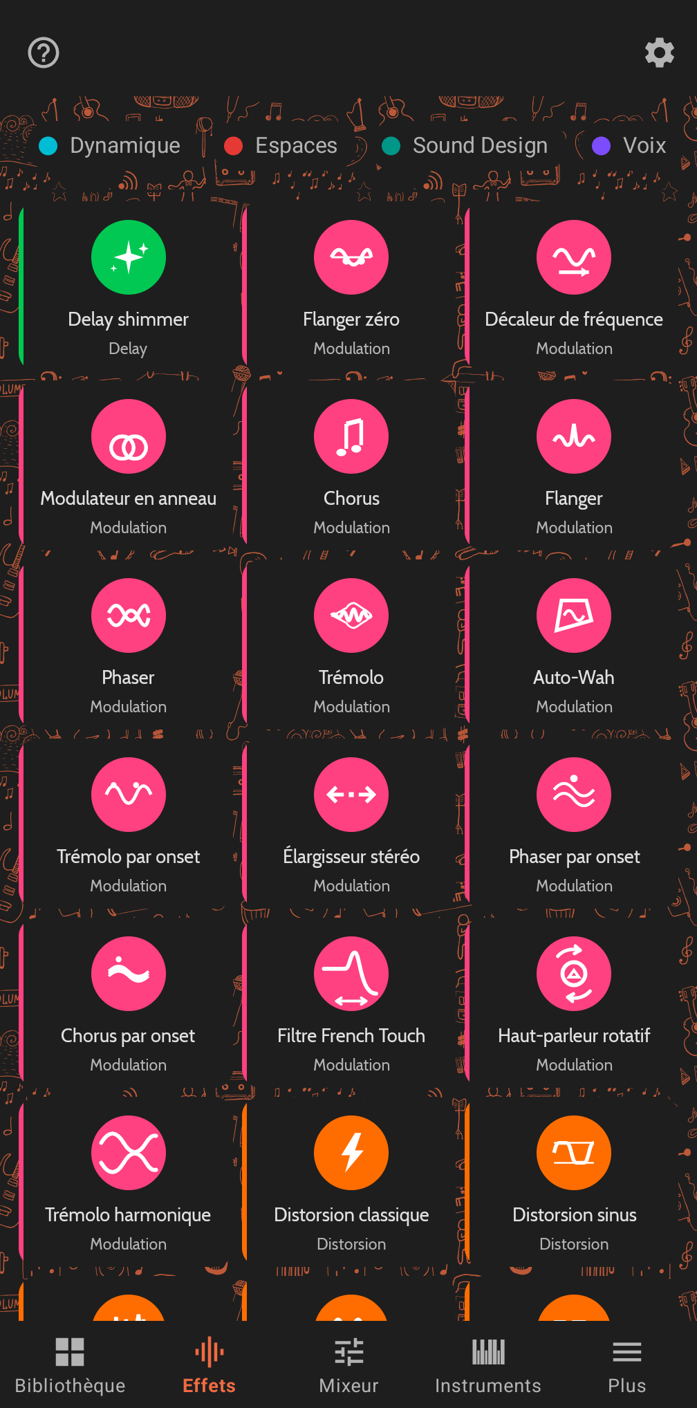 Effets audio de Buttonic