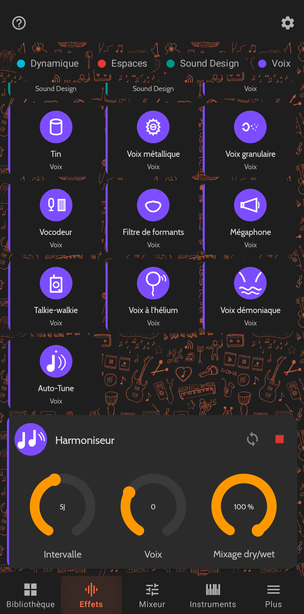 Effets de voix de Buttonic