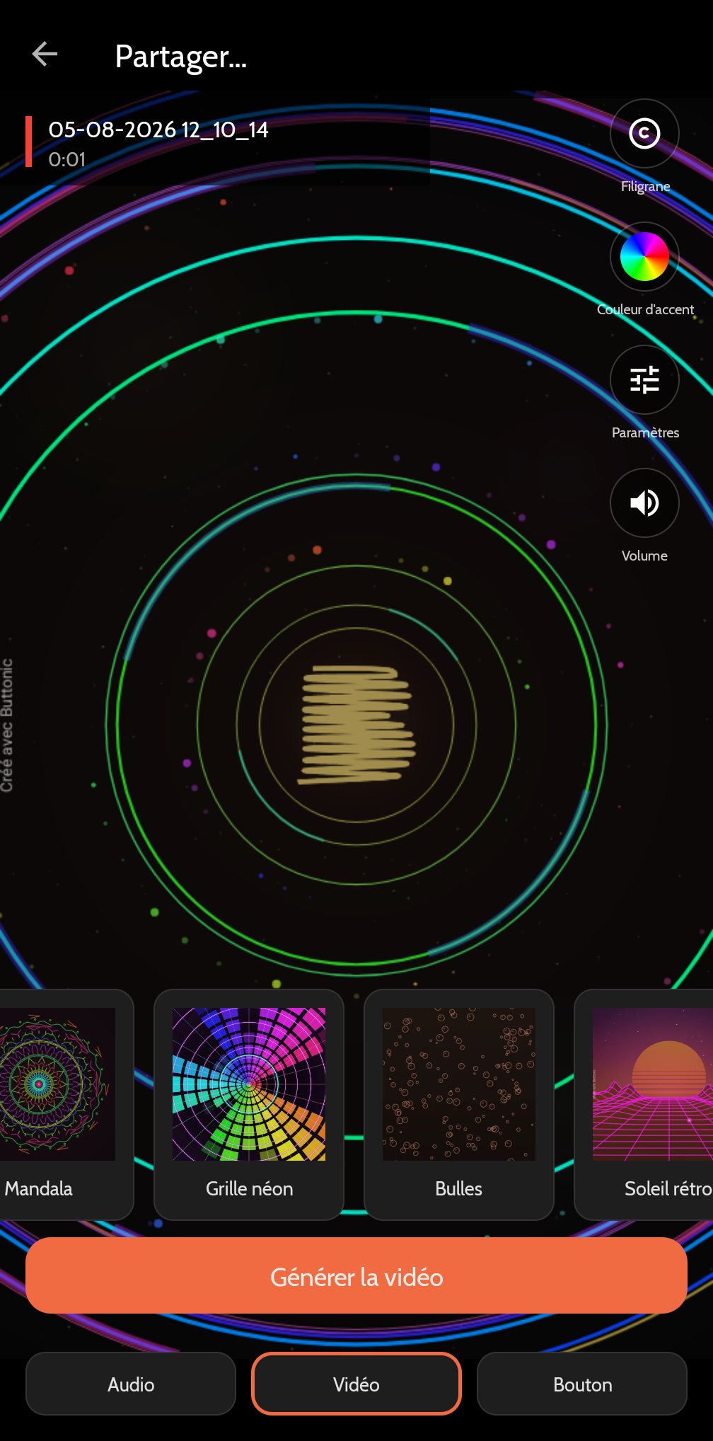 Vidéo audio-réactive de Buttonic